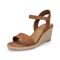Tamaris Damen Keil Sandalette cognac braun