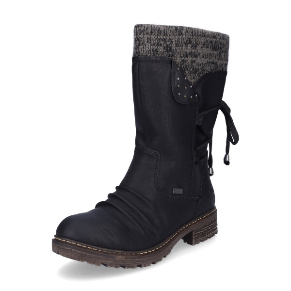 Rieker Damen Halbschaft Stiefel schwarz