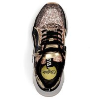 Buffalo Damen Chunky Sneaker Binary Glitter gold schwarz