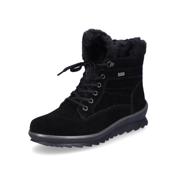 Remonte Damen Schn&uuml;rboot schwarz